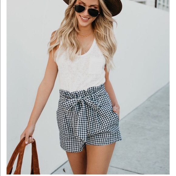 Vici Pants - Vici gingham print shorts
